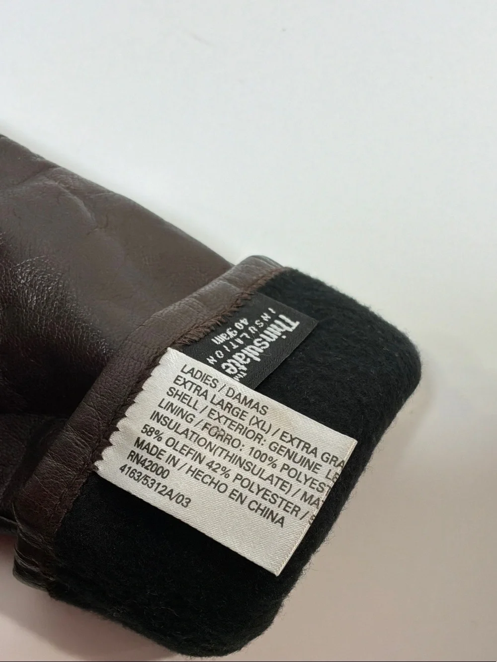 Vintage Leather Gloves Chocolate Brown Size XL